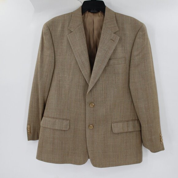 Lauren ralph Lauren sport coat men's 40R Silk wool windowpane herringbone plaid - Picture 2 of 13